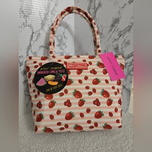 Betsey Johnson Strawberry Print Insulated Lunch Tote
